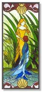 Water Maiden behind a hot tub